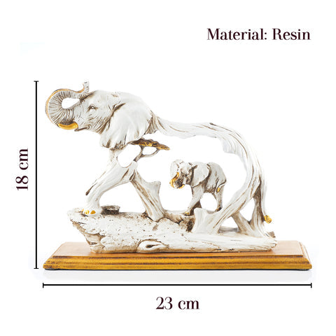 The Feng Shui Golden Elephant Showpiece with Wooden Base
