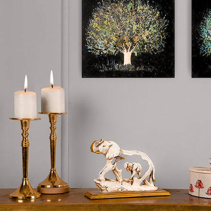 The Feng Shui Golden Elephant Showpiece with Wooden Base